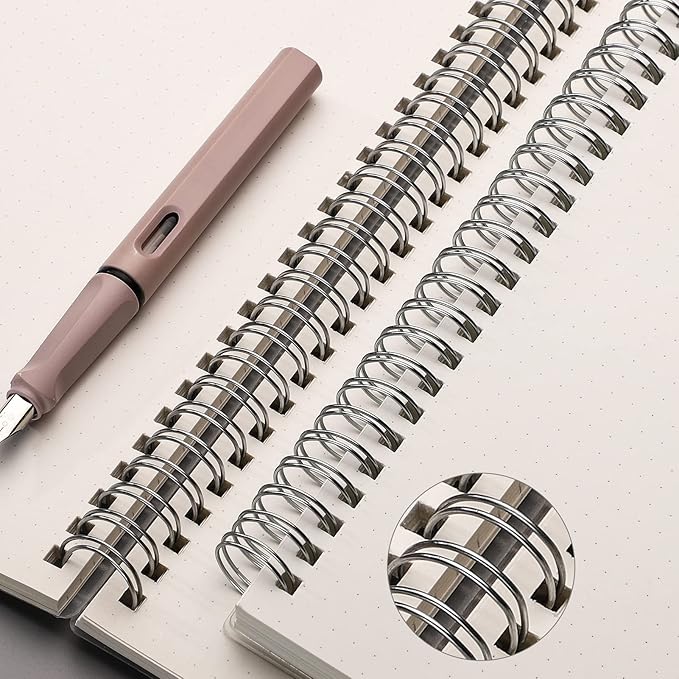 AHGXG Dotted Journal Spiral Notebook (2-Pack), Bullet Dot Grid Journal Large B5 with Transparent Hardcover, Wirebound Notebook 100GSM Dotted Paper, for Bullet Journaling, 7.3"X 10"