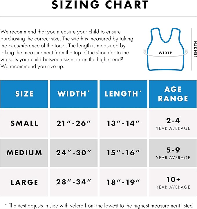 Harkla Weighted Vest for Kids - Neoprene Compression Vest - Ages 10 and Above - Adjustable Kids Weighted Vest with 2lb Weight - Breathable and Washable Compression Vest - Large