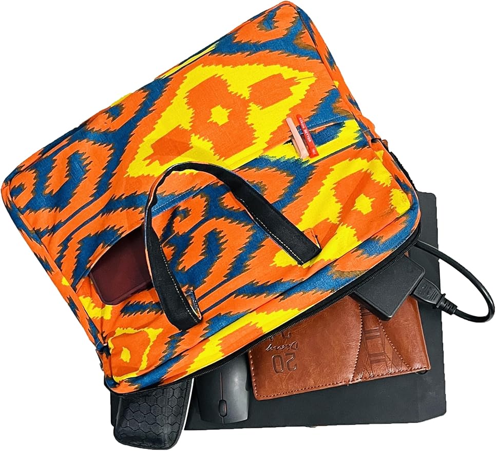 Neon Ikat print Laptop Bag for 13 to 15 INCHES LAPTOP FOR MACBOOK, IPAD AND WINDOWS LAPTOP