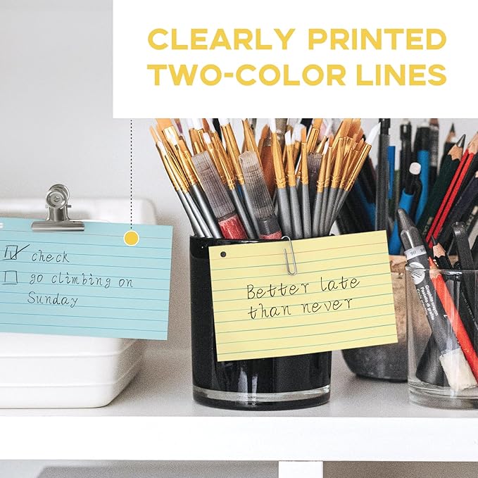 Colored 3x5 Index Cards with Rings, Goefun Ruled Flashcards 200Pcs, 4 Color Notecards for Studying, Vocabulary Cards, Recipes, Memos, Bookmark, Greetings