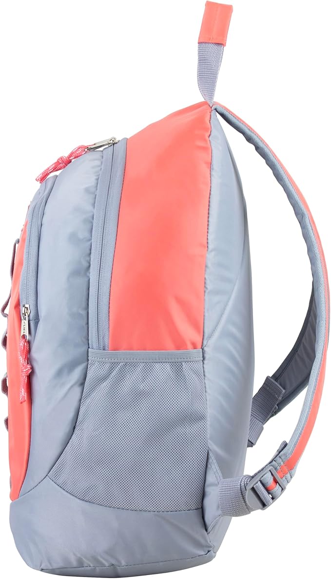 FUEL Hiking Backpack for Women Men Terra Sport, Travel, College, Gym, Work with Laptop Sleeve, Bungee, 18 Inches, Sweet Coral