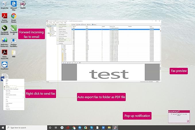CimFAX W5S Ultimate 2-Port/2-Line High Speed 33.6k Fax from PC/Mobile via Fax Line 400 Users Fax2email Windows xp/7/8/10/Mac SDK Provided (32GB)