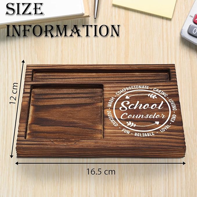 School Counselor Gift Sticky Note Holder Wooden, Thank You School Counselor Gift, Appreciation Gift for Psychology Graduate Therapist Social Worker Desk Self-Stick Note Pad Holders TZP14
