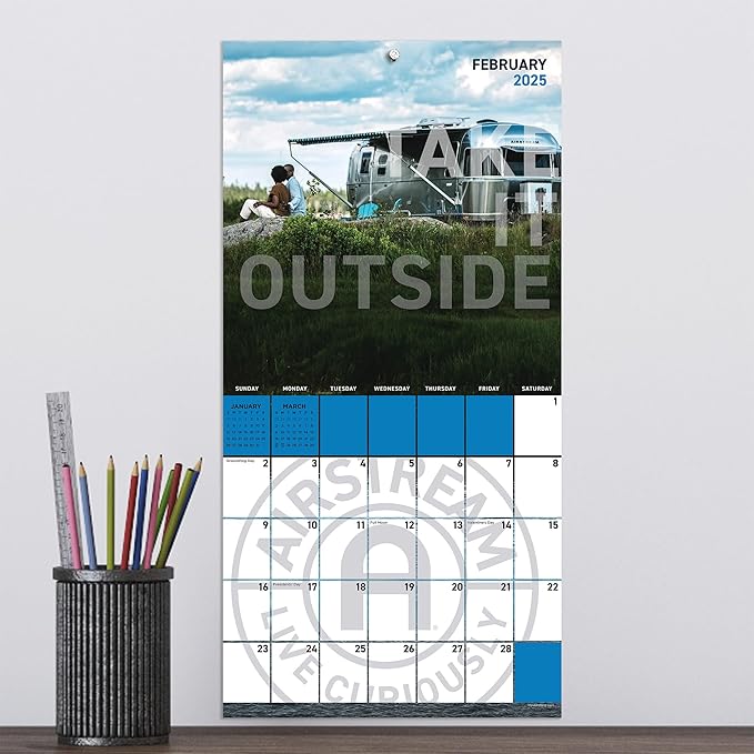 TF PUBLISHING 2025 Airstream Mini Calendar | Large Grids for Appointments and Scheduling | Vertical Monthly Wall Calendar 2025 | Home and Office Organization | Premium Matte Paper | 7"x7"