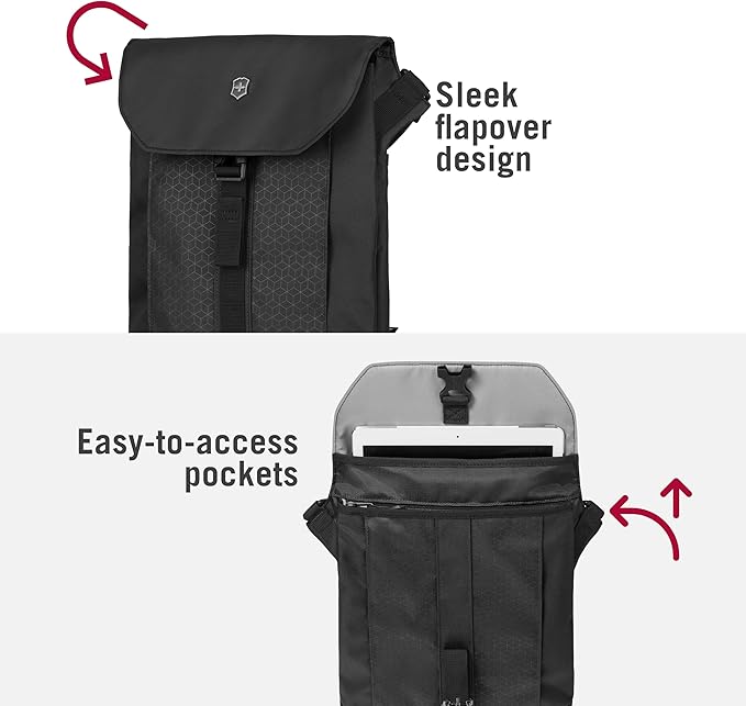 Victorinox Altmont Original Flapover Digital Bag - Tablet Travel Bag for Business & Daily Use - Sleek Shoulder Bag for Women & Men - 7 Liters, Black.