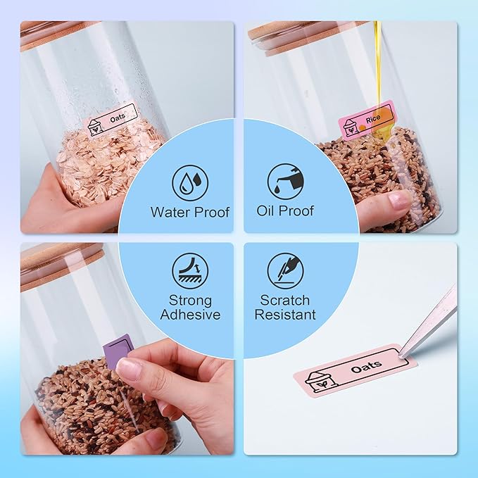 POLONO Genuine P31S Label Maker Tape, Adapted Label Print Paper, Self-Adhesive Label Refill for Home/Office, 14x40mm(0.55"x1.57"), Compatible with P31S Label Maker, 540 Labels/3 Roll, Purple/Rose/Pink