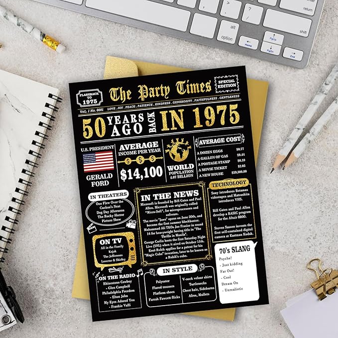 Jumbo 50th Birthday Gifts for Women Men, Happy 50th Birthday Card for Husband Wife, Funny 50 Years Old Birthday Card Gifts for Mom Dad, Unique 50 Birthday Decorations for Him Her