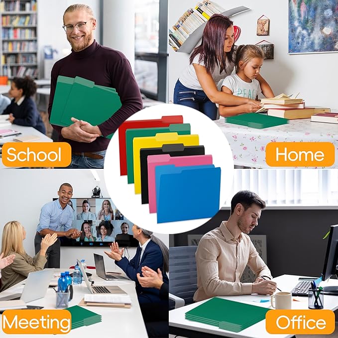 36 Packs File Folder,1/3-Cut Tabs,File folders Letter Size,8.5x11 Inch Green File Folders for Office,School and Home,Organizer Folder