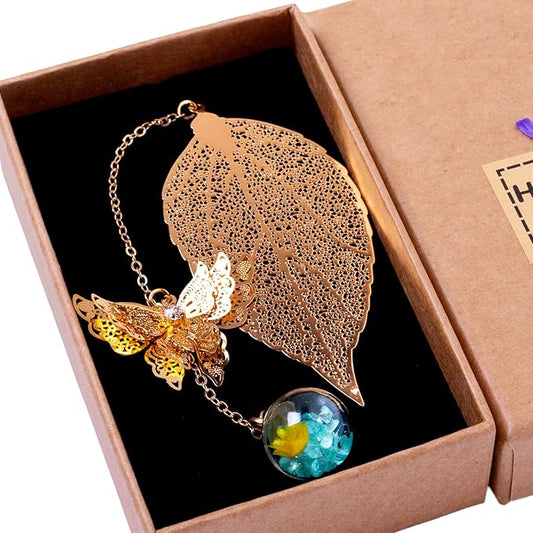 Toirxarn Metal Leaf Bookmark - Unique Gift for Women Ideal for Birthday Teacher Appreciation Mother's Day, Chic Literary Accessory & Elegant Reading Companion for Readers and Book Lovers