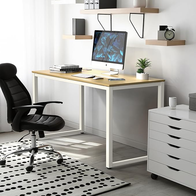 SHW 48-Inch Commercial-Grade Office Computer Desk, Oak