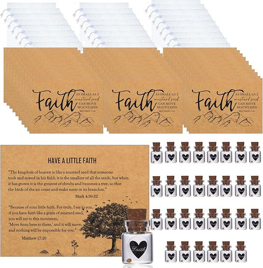 Bulk 30 Have a Little Faith Card Christian Gifts for Women, School Church Wedding Baptism Unique Christian Religious Inspirational Gifts for Women Men (1ml-30pcs)
