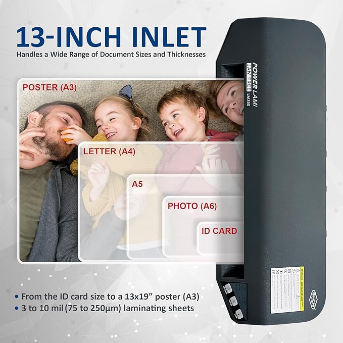 SINCHI 3-10 mil, Heavy Duty, 48-Second Warm-up Commercial Laminating Machine, Never Jam High Speed 13-inch Thermal Laminator Machine for Business/Office/School