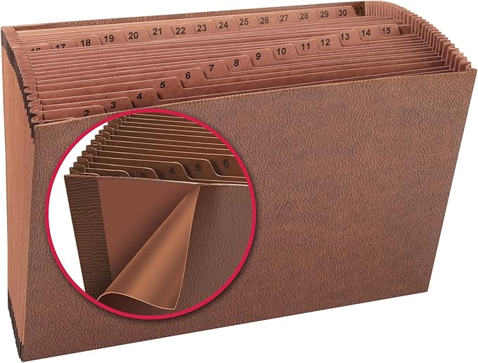 Smead TUFF Expanding File, Daily (1-31), 31 Pockets, Legal Size, Redrope-Printed Stock (70469)