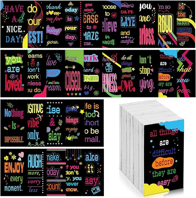 Jinei 300 Inspirational Affirmation Cards Positive Motivational Cards Small Mini Encouragement Quotes for Women Mother's Day Church(Geometric Style)