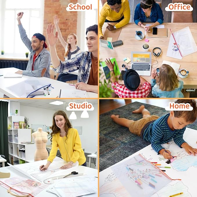 20pcs Mesh Zipper Pouch Bags, Puzzle Bags, A3 17x12 Inches Large Reusable Pouches for Organizing Classroom and Storage, Extra Large Zipper Pouch, Board Game Storage