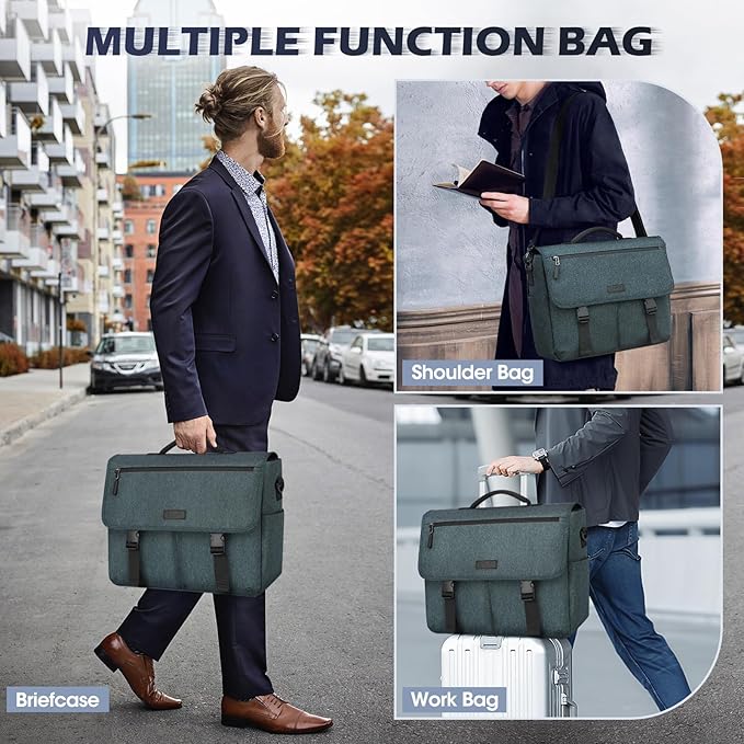 NEWHEY Messenger Bag Laptop Briefcases for Men 15.6 Inch Laptop Bag Water-resistant Computer Bag Lightweight Shoulder Handbag Satchel Bags for Work Business Travel College,Blue