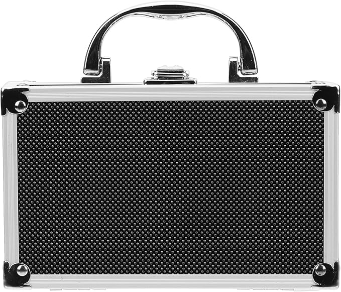 ERINGOGO Aluminum Attache Case - 7inch Lock Metal Briefcase with Ripple Foam, Hard Aluminum Carrying Case for Men, Universal Portable Tool Case for Laptop/Luggage/Instrument, Black