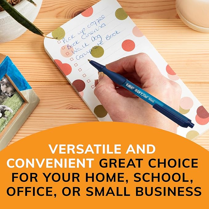 BIC Soft Feel Assorted Colors Retractable Ballpoint Pens, Medium Point (1.0mm), 36-Count Pack, Black and Blue Pens With Soft-Touch Comfort Grip, Perfect Color Pens For Note Taking