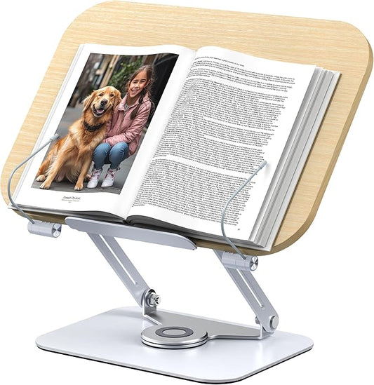 Book Stand for Reading, 360° Adjustable Book Holder, Foldable Book Holder Stand, Cookbook Stand, Textbook Stand, Bible Stand, Hands Rree Book Stand, Laptop Stand, Tablet Stand