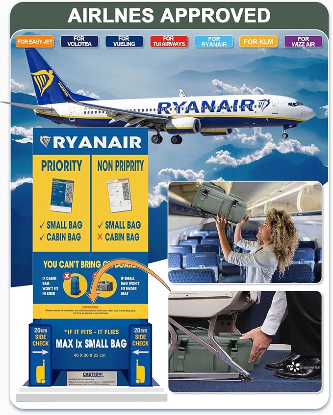 SEAFEW Military Green Travel Backpack for Women,Carry on Backpack Flight Approved,Casual Daypacks Cabin Bagage,Hiking Backpack Lightweight Rucksack(Small)