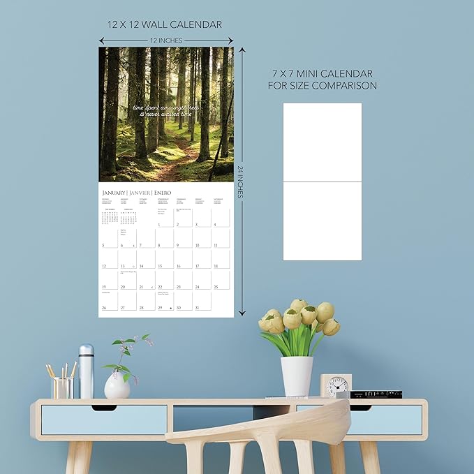 Graphique 2025 Into the Woods Wall Calendar | 12” x 12” | Thick Paper | Home & Office Organizer | Large Monthly Grid | 3 Languages & Marked Holidays | 4 Month Preview Page for 2026