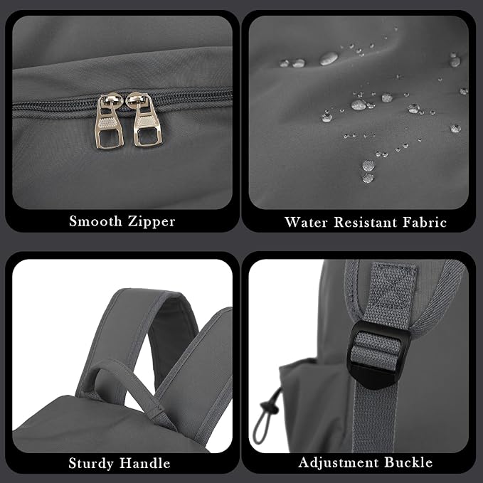 YGR Laptop Backpack for Women and Men, Waterproof Lightweight Travel Daily Rucksack Casual 15.6 inches Computer Bags for College, Grey