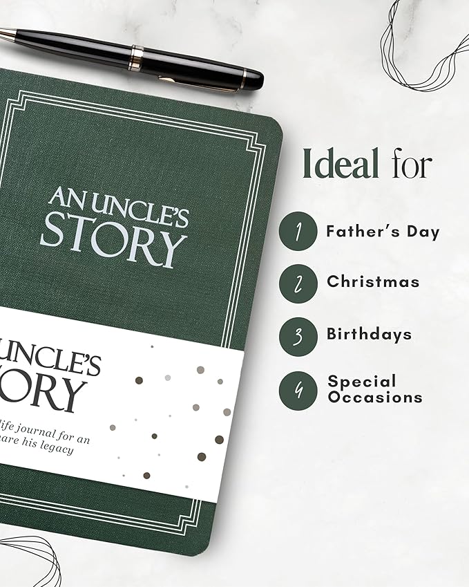 Uncle's Life Story Journal (Hardcover): A Meaningful Keepsake for Uncle to Share His Journey and Memories, Book Includes 250+ Prompt Questions, Sentimental Gifts for Father's Day, Birthday & Christmas