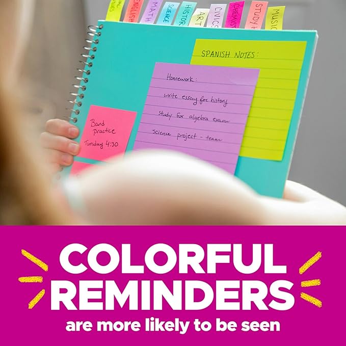 Post-it Super Sticky Dispenser Pop-up Notes, 18 Sticky Note Pads, 3 x 3 in., 2X The Sticking Power, School Supplies and Oﬃce Products, Use with Post-it Note Dispensers, Energy Boost Collection