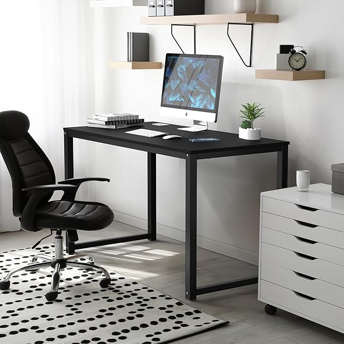 SHW 48-Inch Commercial-Grade Office Computer Desk, Black