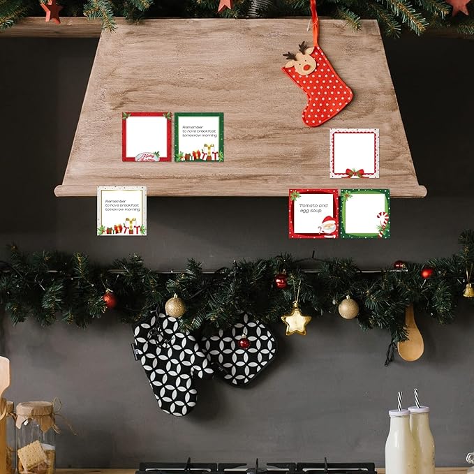 9 Pieces Christmas Sticky Notes Christmas Design Self-Adhesive Note Pads Winter Sticky Memo Notes for School Office Home Supplies Students Teachers Presents