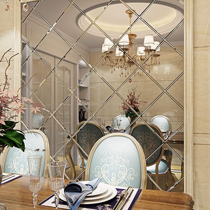 FunStick 24"x118" Wide Flexible Mirror Stickers for Walls Non Glass Safety Peel and Stick Mirror Tiles for Wall Stickers Plastic Mirror Sheet Self Adhesive Gym Bathroom Mirror Wall Paper Decor Crafts