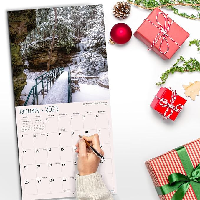 RED EMBER America's Pathways 2025 Wall Calendar 12 Month | 12" x 24" Open | Thick & Sturdy Paper | Giftable | Calendar 2025