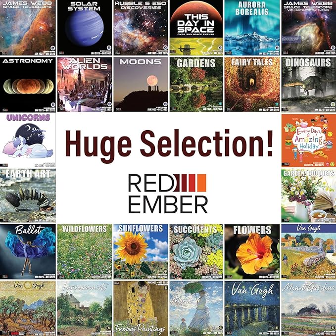 RED EMBER Fairy Tales 2025 Wall Calendar 12 Month | 12" x 24" Open | Thick & Sturdy Paper | Giftable | Calendar 2025