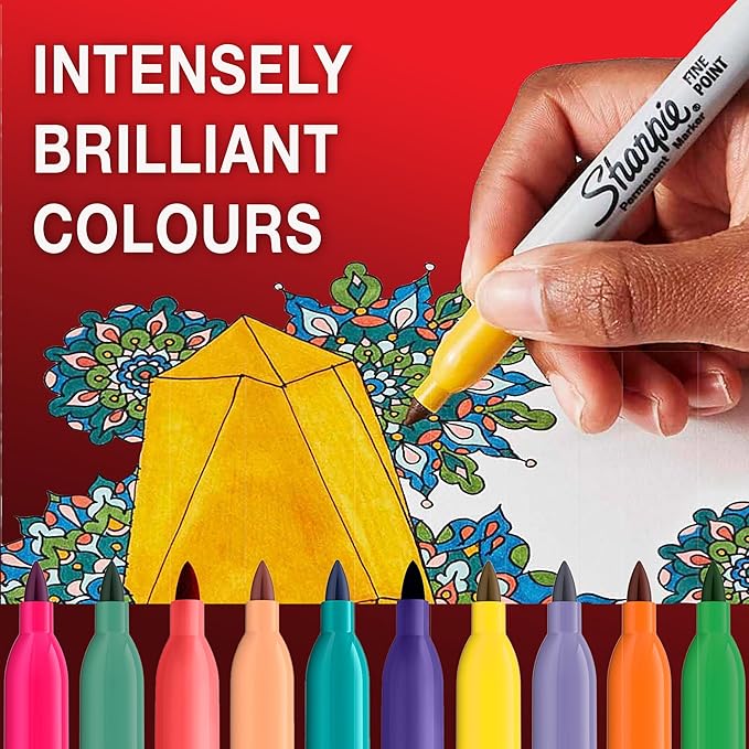 Sharpie Permanent Markers, Fine Point, Green,12 Count