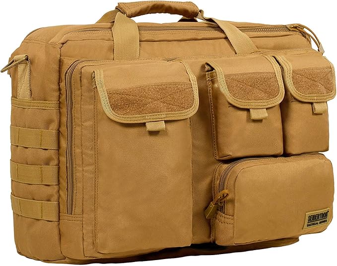 Seibertron Pro-Multifunction Shoulder Messenger Bag Fit for 17.3" Laptop Khaki