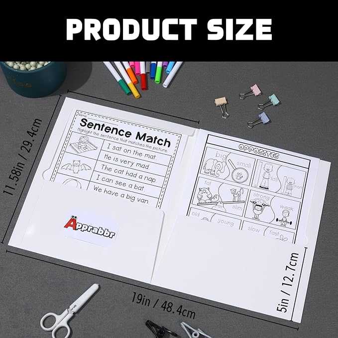 2 Pocket Glossy Laminated White Paper Folders Letter Size Presentation Folder Bulk Two Pocket Portfolio Folder for School Supplies Teacher Office Business Home (Box of 50)