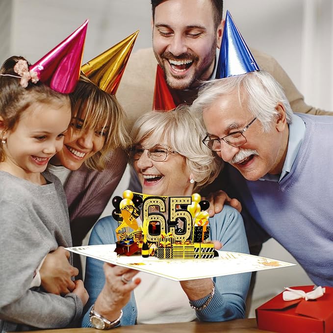 65th Birthday Card for Men Women, 3D Pop Up 65th Birthday Gifts Cards for Him Her, Back In 1960 Funny 65 Year Old Birthday Decorations