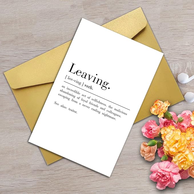 Ziwenhu Funny Going Away Gift for Coworker, Leaving Definition Card for Him Her, Naughty Coworker Gifts for Women