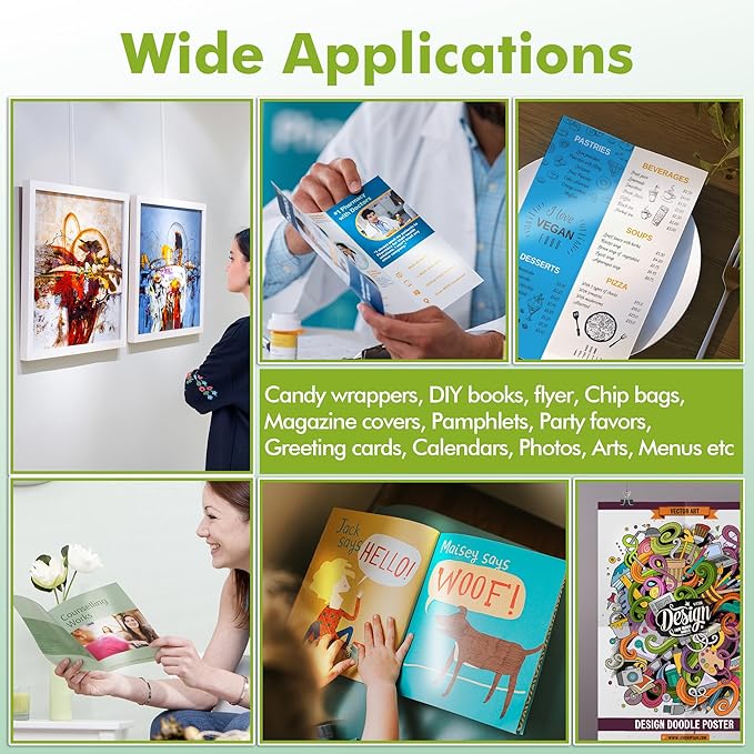 Koala Double Side Thin Glossy Photo Paper 8.5x14 Inches Legal Size 120gsm 100 Sheets Compatible with Inkjet Printer and Dye Ink 32LB