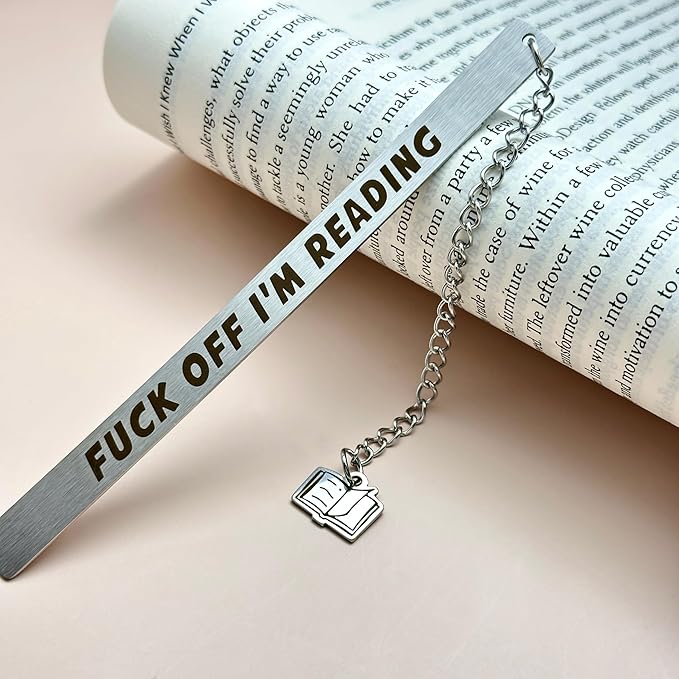 Funny Christmas Bookmarks for Women, FCK Off I'm Reading Book Gifts for Book Lovers Men Women Friends, Birthday Gift Book Mark for Reading Women Writers Teachers, Stocking Stuffers Present