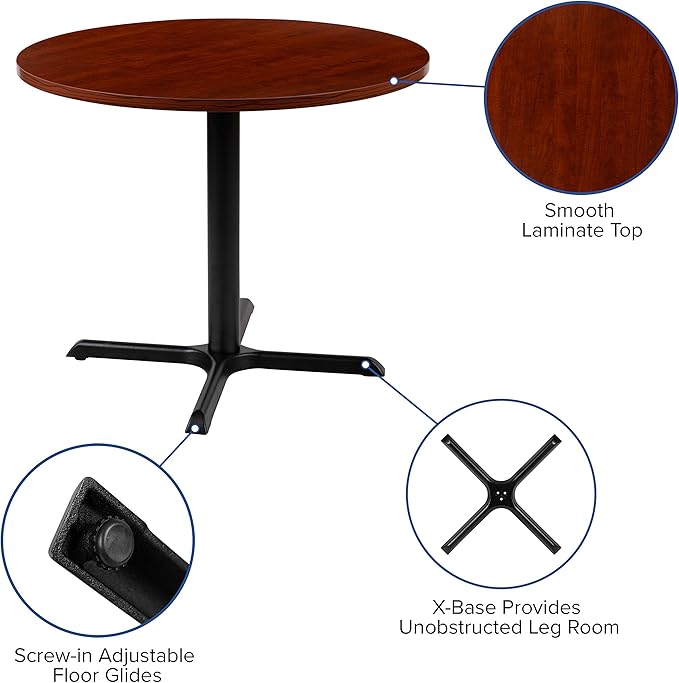 Flash Furniture Chapman 36" Round Multipurpose Conference Table, Business Meeting Table for Office and Conference Rooms, Cherry