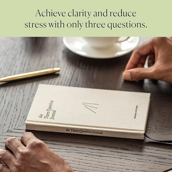 The Three Question Journal Dr. Rangan Chatterjee - Daily Gratitude Journal 2025 for Mindfulness, Stress Relief, Guided Journal for Daily Mental Wellness Personal Growth - Green - Intelligent Change