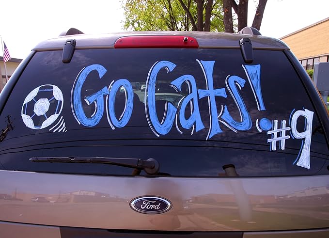 Cosco Window Paint Marker, for Car Windows, Mirror, Storefront Window, Wedding, Parades and Party Decorations, White Ink (098179) (Pack of 2)