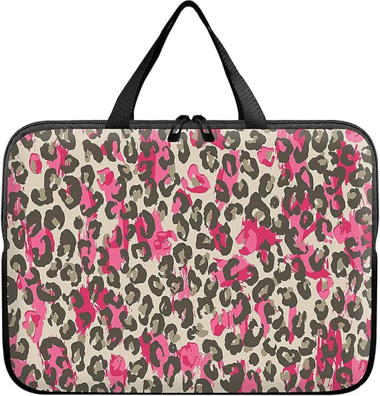 Universal Tablet Laptop Sleeve Case 10 inch, Pink Leopard Slim Carrying Case Durable Handbag Travel Laptop Bag for 7 to 10-inch Laptops/Notebook/Kids Tablet/ipad/eBook Readers