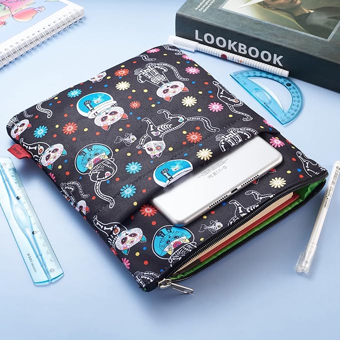 Book Sleeve for Book Lovers, Bookish Book Protector, Book Covers for Paperbacks, Washable Fabric, Book Sleeves with Zipper, Medium 11 Inch X 8.7 Inch