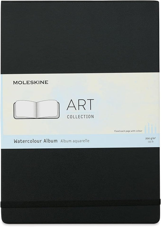 Moleskine Art Watercolor Album, Hard Cover, A4 (8.25" x 11.75") Plain/Blank, Black, 60 Pages