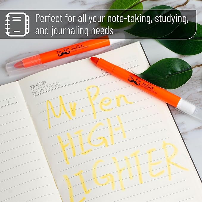 Mr. Pen No Bleed Gel Highlighter, Bible Highlighters, Golden Orange, Pack of 4