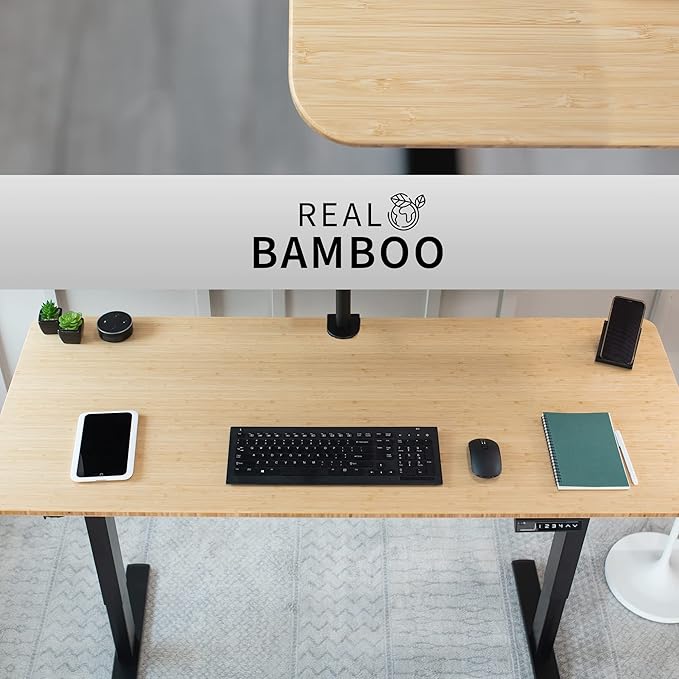 VIVO Bamboo 60 x 24 inch Universal Solid One-Piece Table Top for Standard and Sit to Stand Height Adjustable Home and Office Desk Frames, DESK-TOP60O
