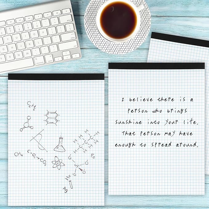 Grid Paper Notebook 8.5 X 11, 4x4 Graph Paper, Sturdy Cardboard Backing, Graph Paper Pad for School, Office, Home, 70 Gsm Grid Paper, 3 Packs, 30 Sheets/Pad