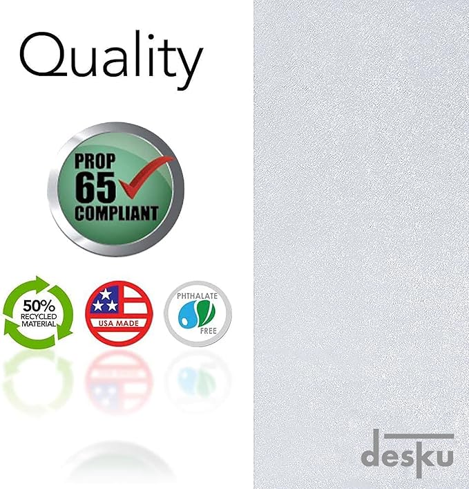 DESKU Flower Power Desk Chair Mat – Heavy-Duty PVC Mats for Carpet Floor Protection, Clear, 48 x 49 Inches, Made in The USA